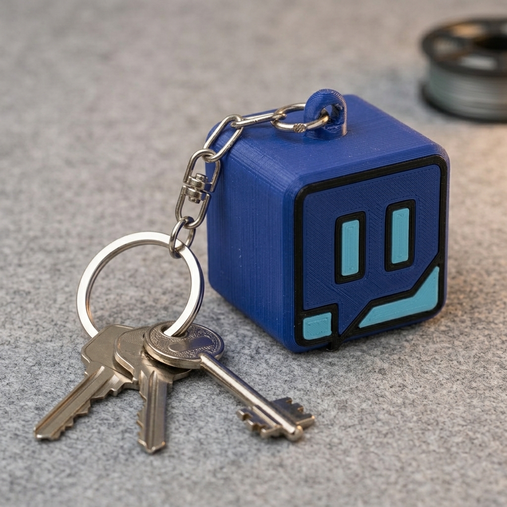 Llavero Cubo FaridR Azul Eléctrico